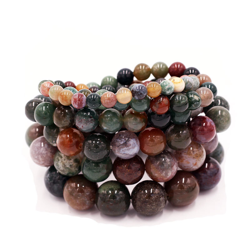 厂家直销新款天然七彩石手链 印度玛瑙手链 女款手串饰品礼品批发