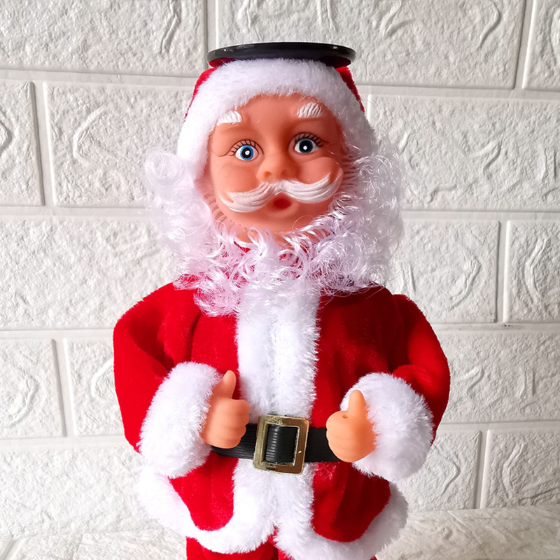 创意新款电动倒立街舞圣诞老人玩偶带音乐儿童玩具摆件圣诞节礼品