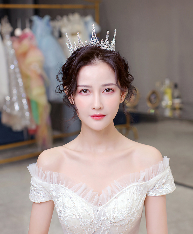 hg1255圆冠生日礼物公主冠发饰欧式新娘结婚旅拍皇冠头饰配饰女