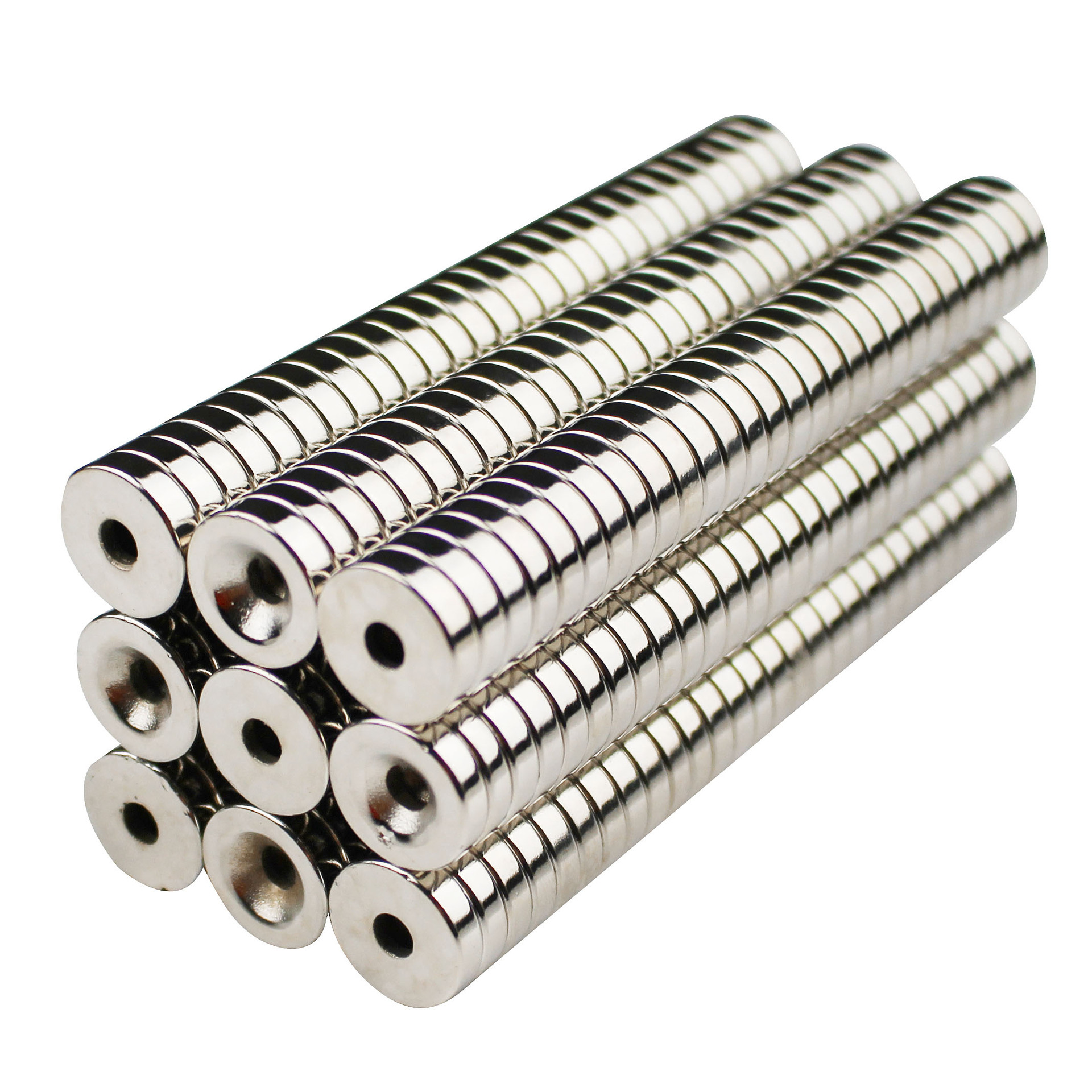 定做钕铁硼磁铁方形带孔圆形环形方块强力磁铁片打沉孔吸铁石磁铁