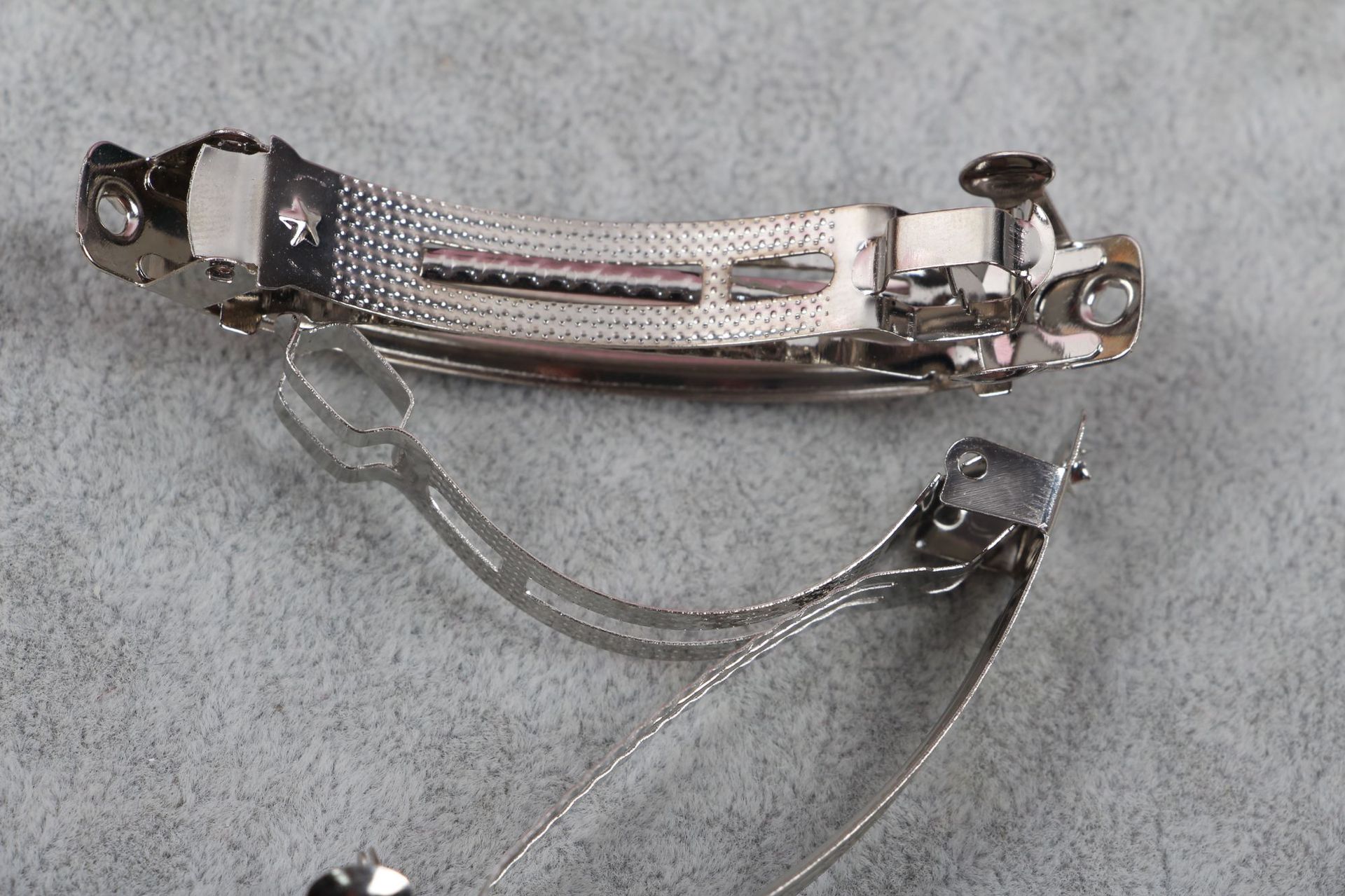 8公分弓平五星双卡发夹 自动夹 弹簧夹 钢夹 厂家直销diy头饰配件