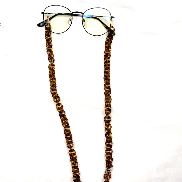 Resin Acrylic round Hawksbill Two-Color Simple Glasses Chain Mask Chain Non-Slip Anti-Lost Glasses Hanging Chain