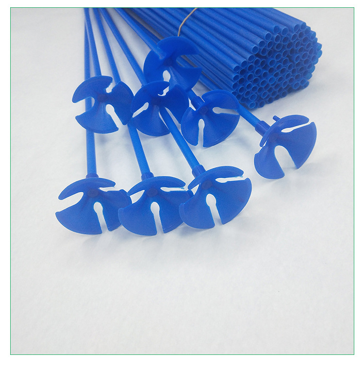 塑料杆子3克蓝红拖杆加厚加长地推40cm手持气球杆帽拖杆 定制批发