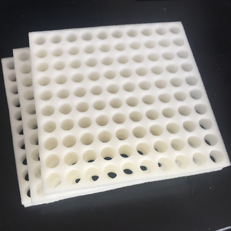 厂家定制 冲压海绵内衬 医用血瓶样品固定海绵 白色25度定型海绵