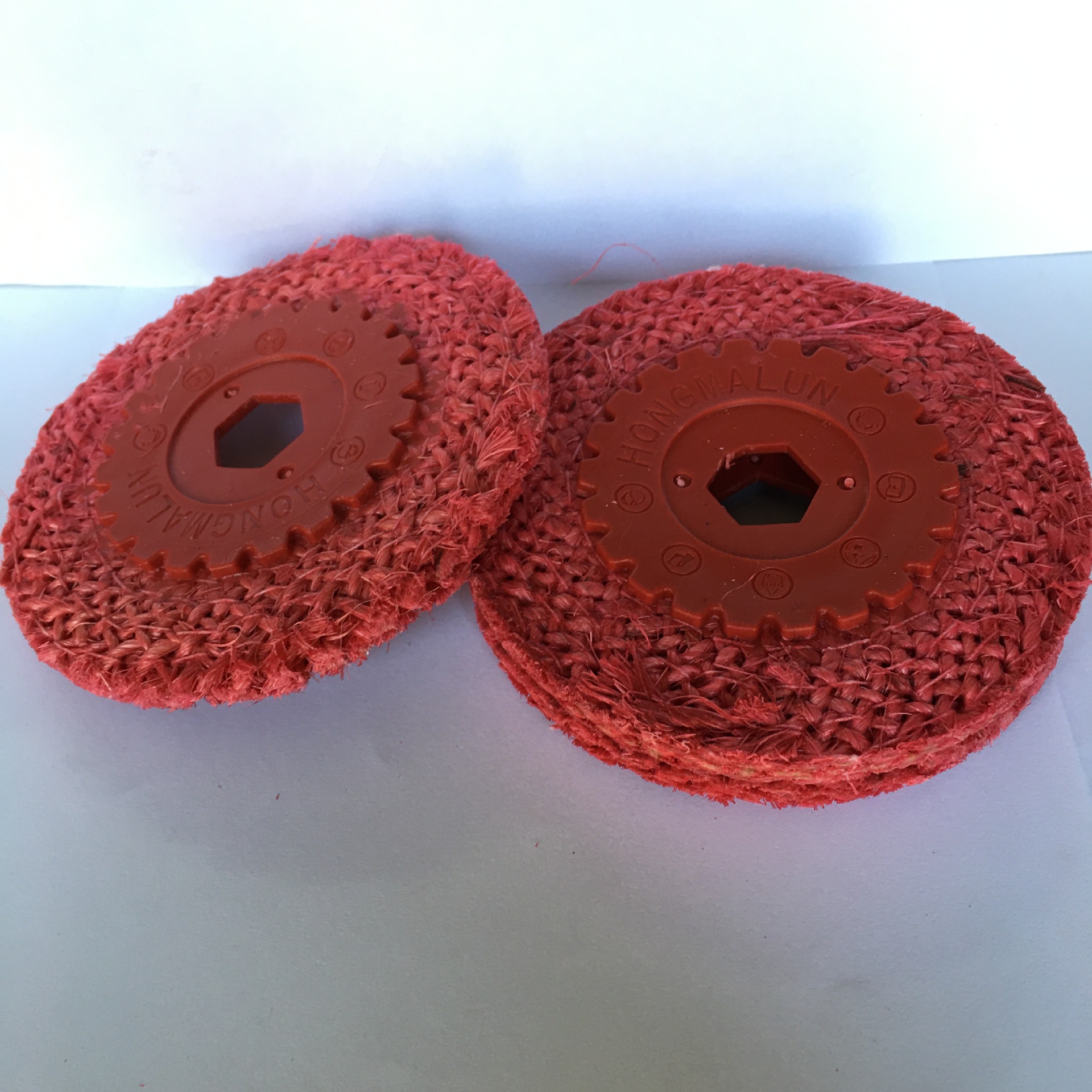 4寸红麻轮角磨机抛光片金属不锈钢抛光轮红毛打磨轮剑麻轮