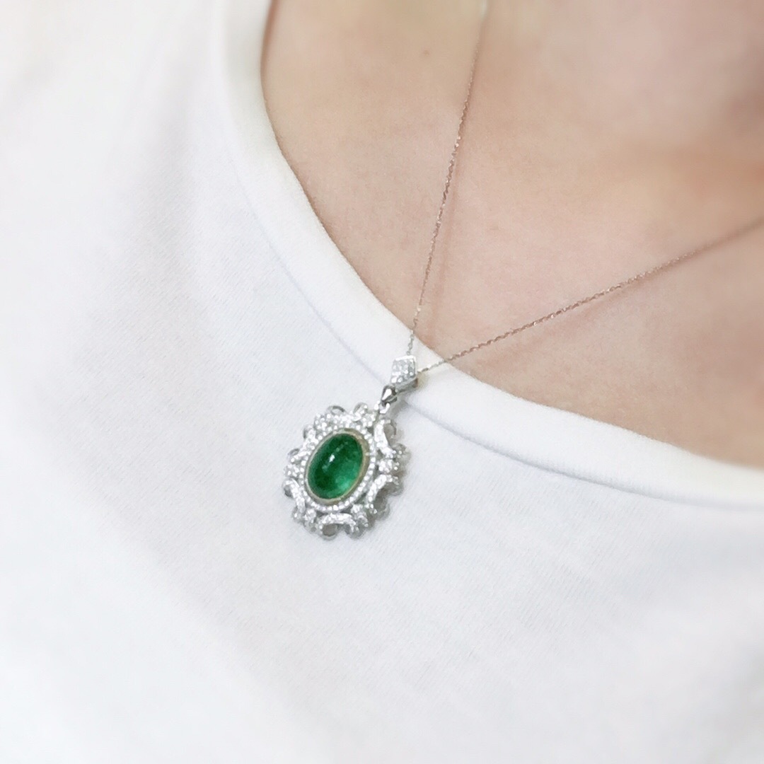 18k金镶嵌珠宝彩色碧玺椭圆形吊坠 金重1克主石0.9克拉工厂直销