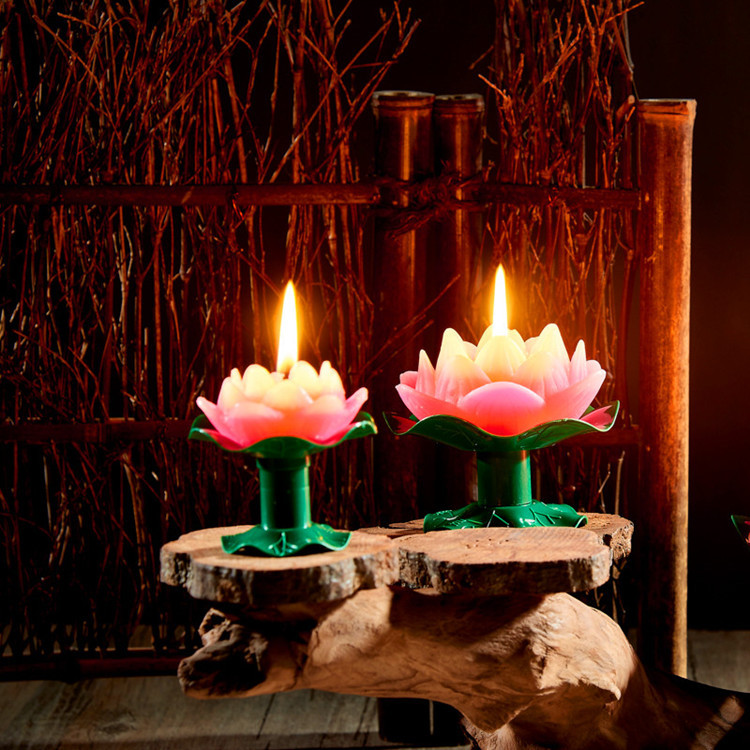 莲花灯蜡烛 荷花蜡烛/莲花蜡 还愿灯酥油红色浮水荷花灯小号莲花
