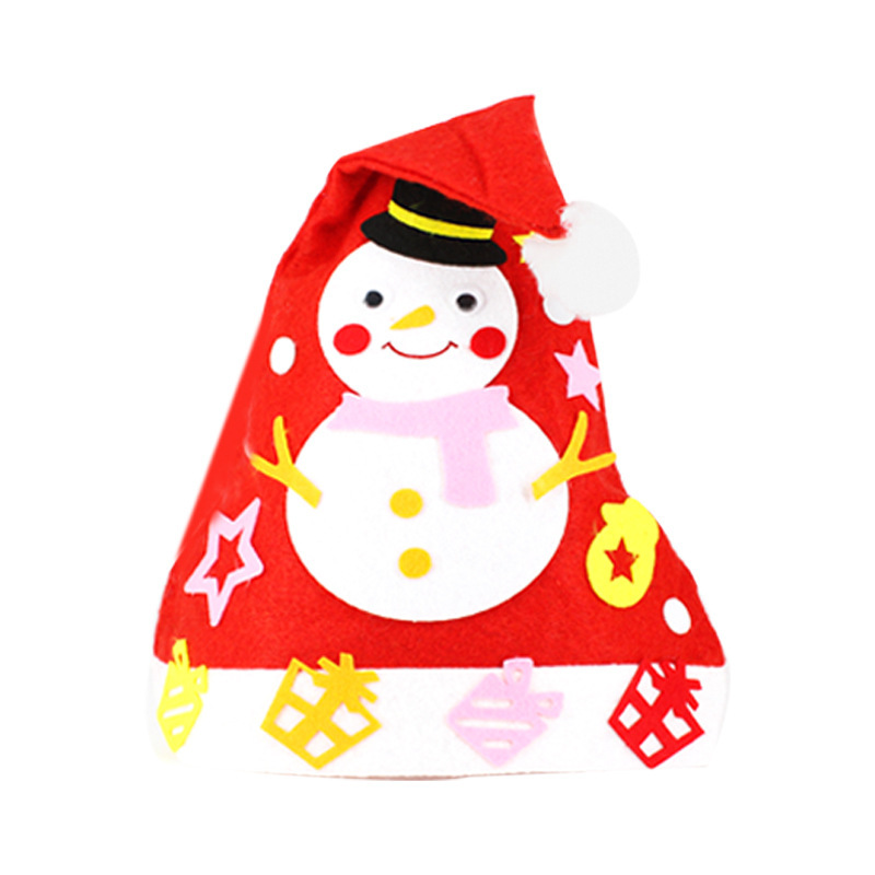 圣诞节儿童手工diy制作圣诞帽材料包幼儿园手工黏贴不织布卡通帽