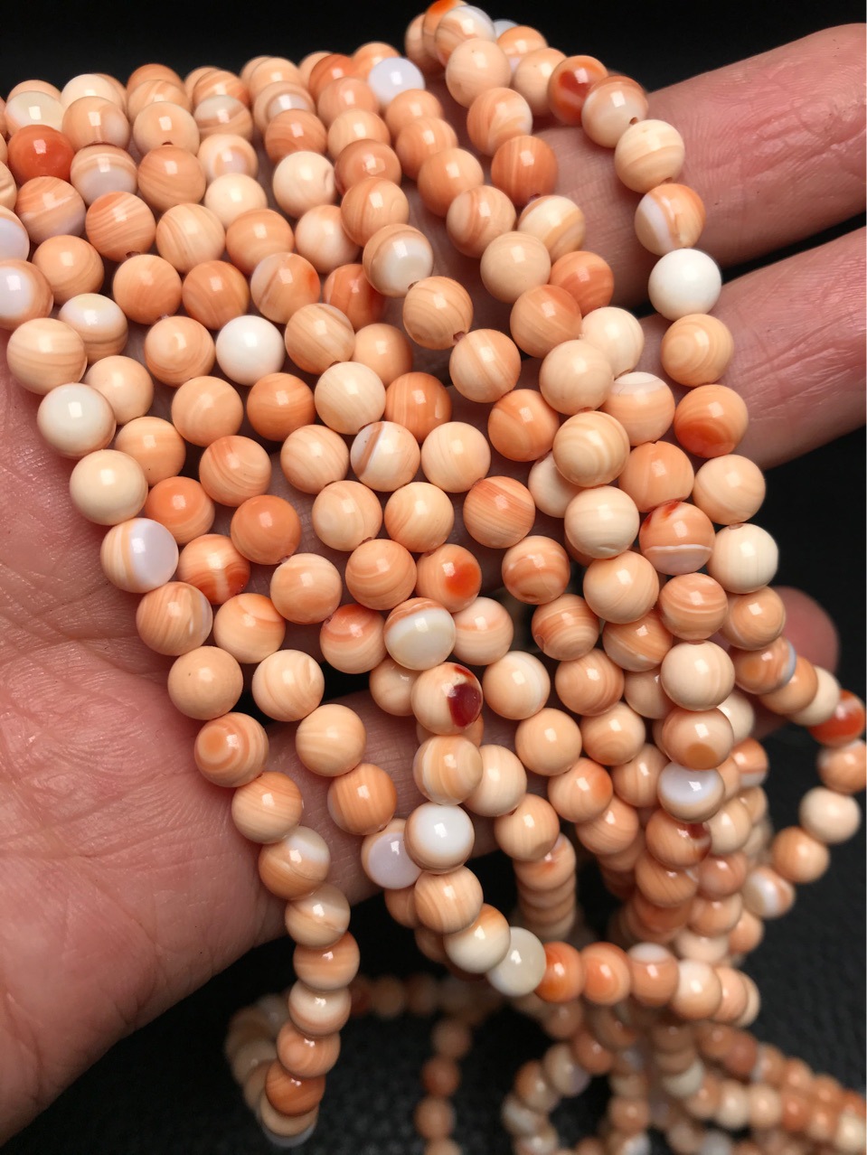 天然5a级寿山石圆珠散珠半成品批发 diy原创饰品配珠低价处理