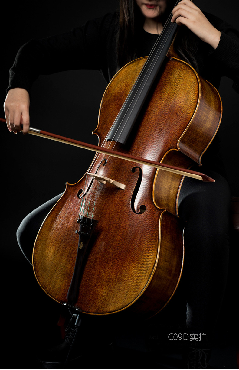 大提琴 christina c09d 进口欧料大提琴 仿古手工大提琴