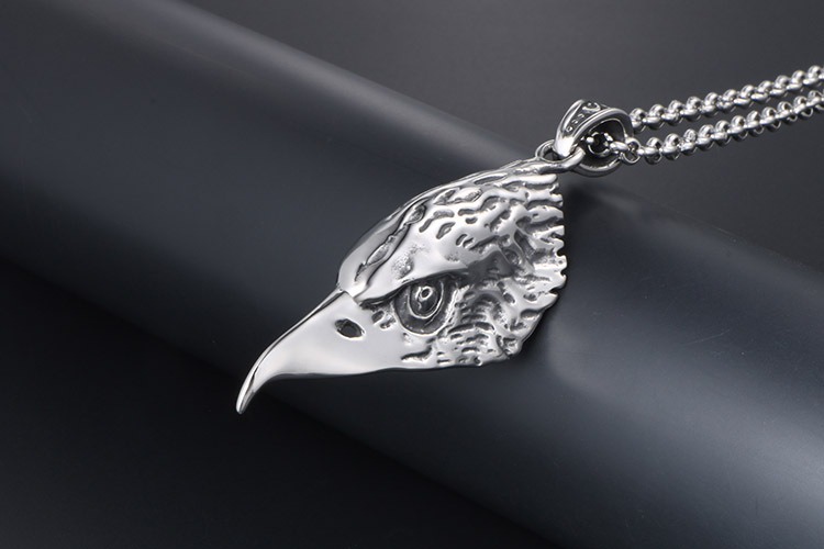 饰品批发 个性时尚钛钢复古鹰头嘴吊坠男士霸气老鹰项链挂坠sp536