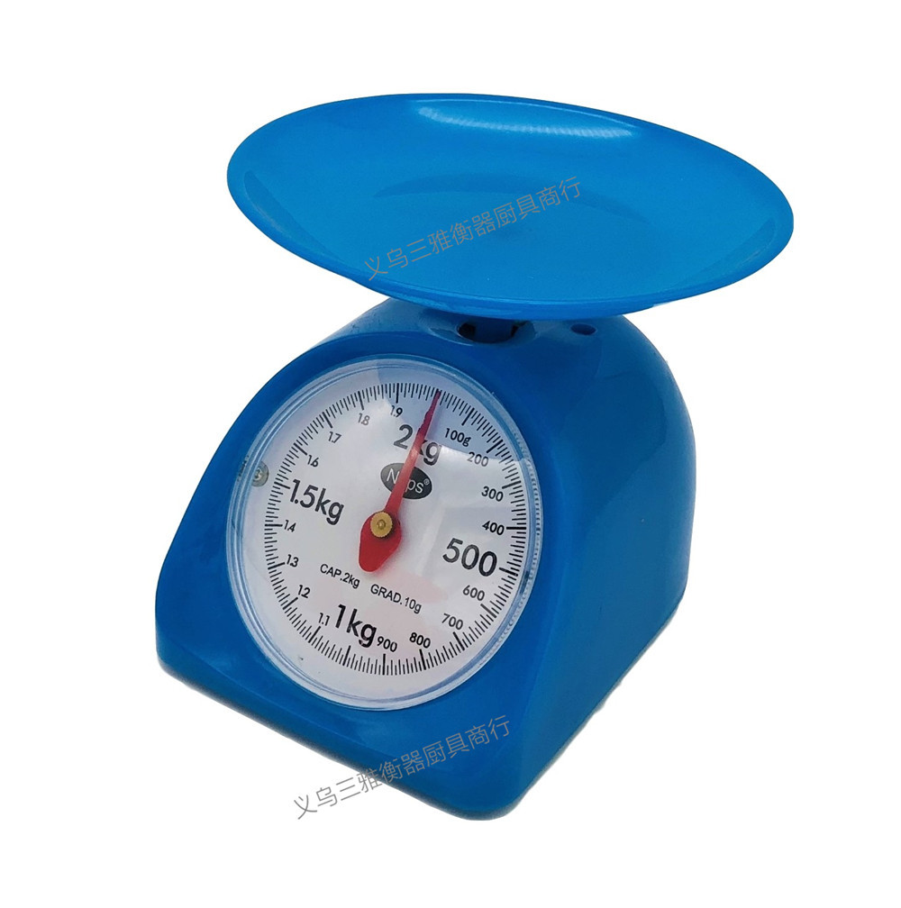 小型家用圆形塑料弹簧机械表盘式厨房秤小台秤 1~5kg等多量程可选