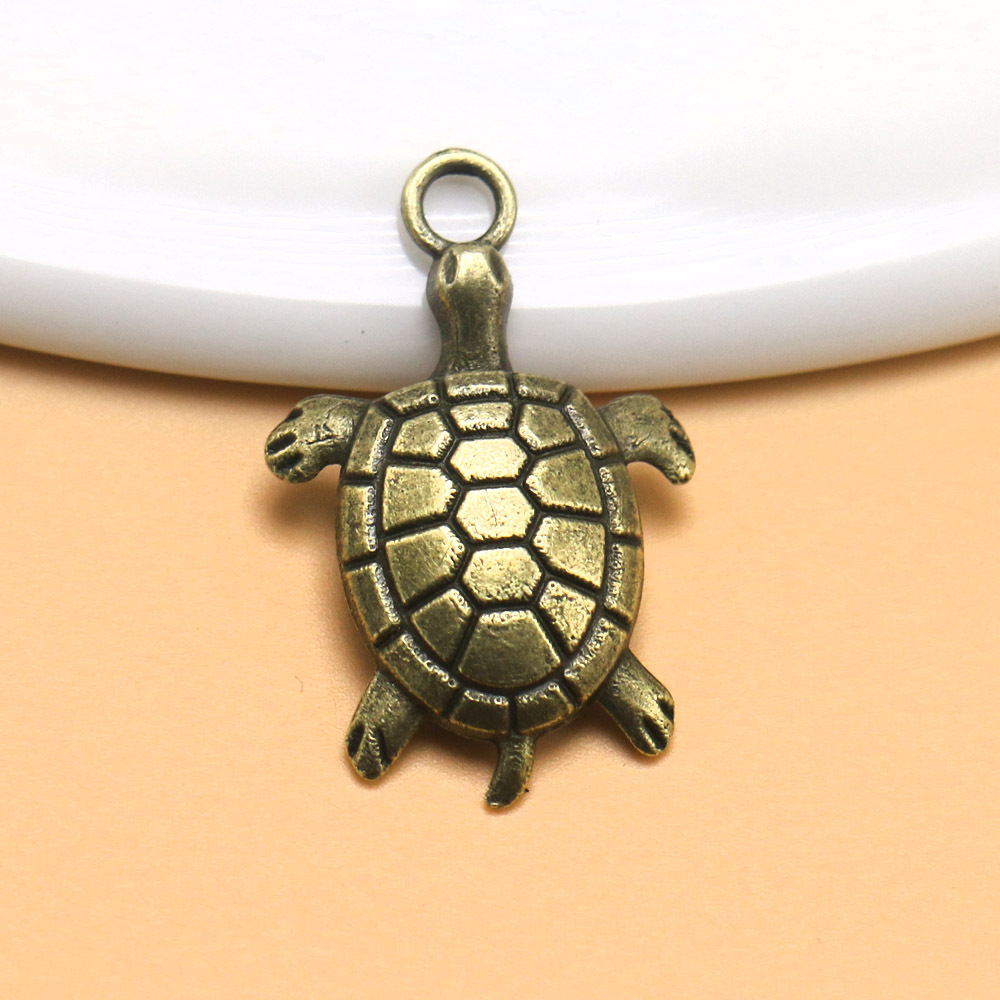 合金饰品diy创意时尚古铜色乌龟吊坠动物挂件手链配件26*17mm