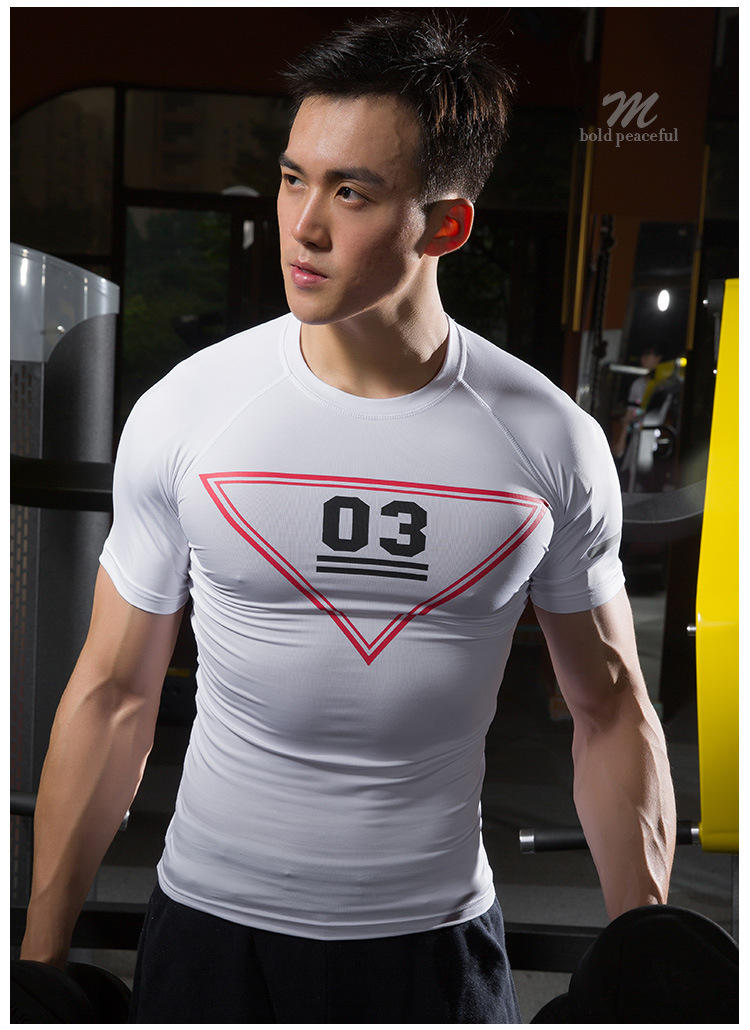 健身衣教练运动t恤肌肉篮球紧身衣男兄弟高弹训练速干短袖健身服