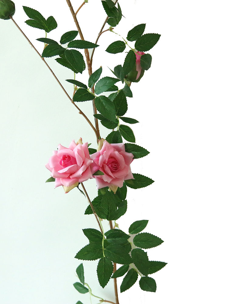 仿真玫瑰花藤 塑料人造花条室内家居装饰管道缠绕 婚庆拱门花材