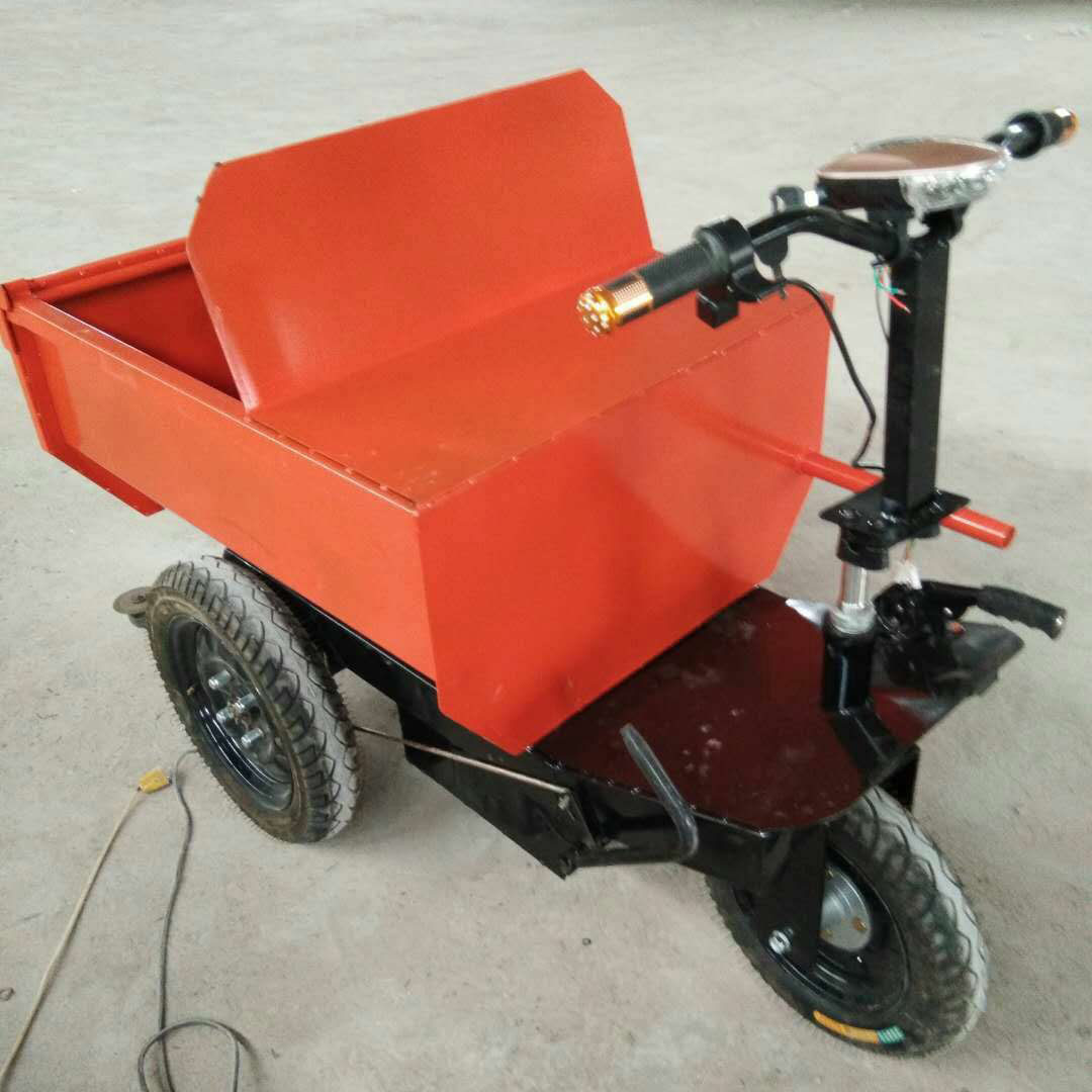 工程小型电动运料车 拉砖运灰电动三轮车 工地搬运电动手推翻斗车