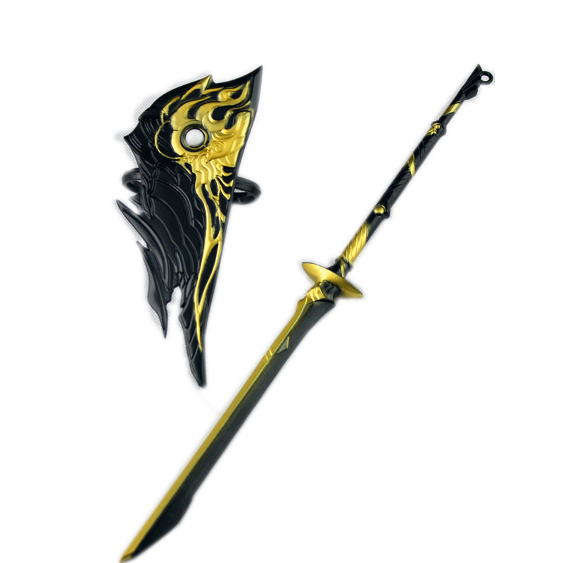 橙武 锁骨衣十律守心犴魂 仙剑奇缘3苍云刀盾合金武器模型