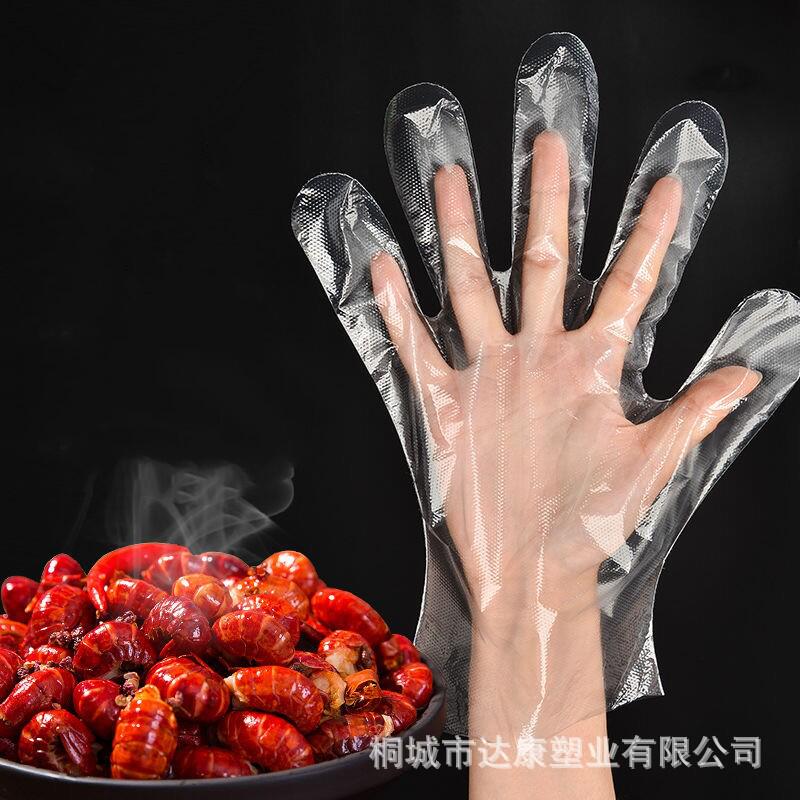 食品用一次性手套 厨房洗碗小龙虾手套加厚 pe手套厂家直供批发