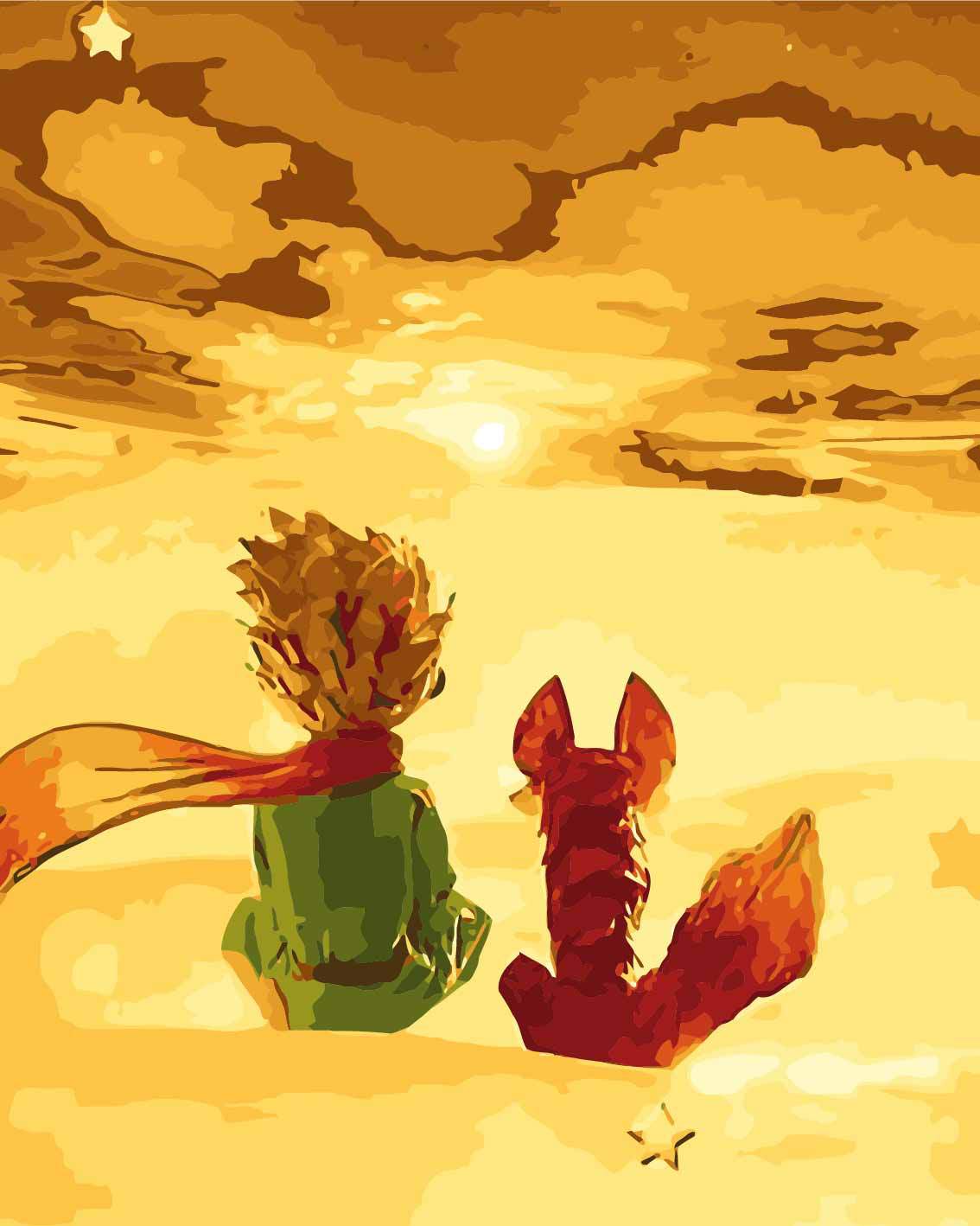 diy数字油画批发 手绘风景卧室卡通人物填色装饰画 40*50 小王子