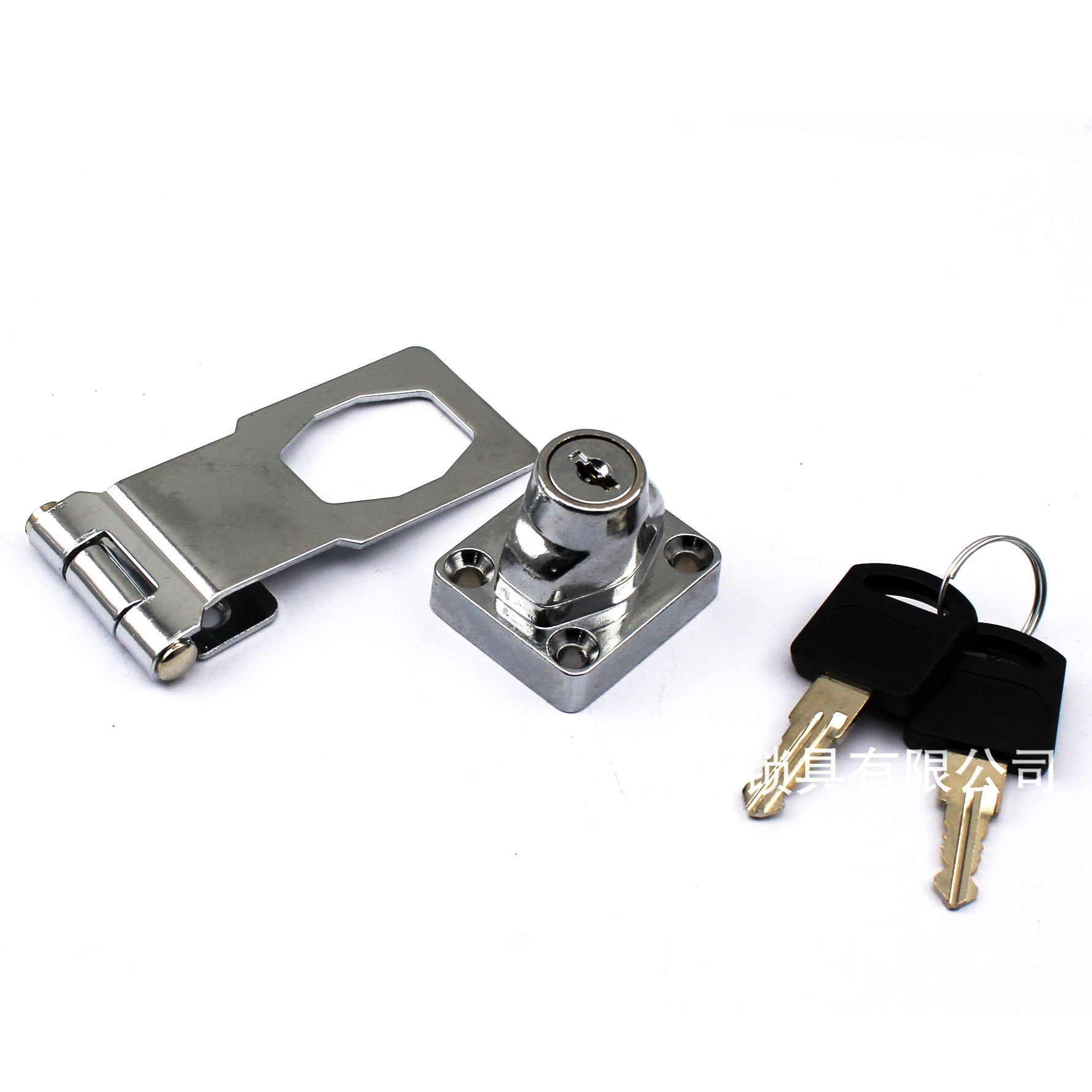带钥匙门扣 3寸 大衣柜锁 双门柜锁 牛奶箱锁 工具箱锁 6381