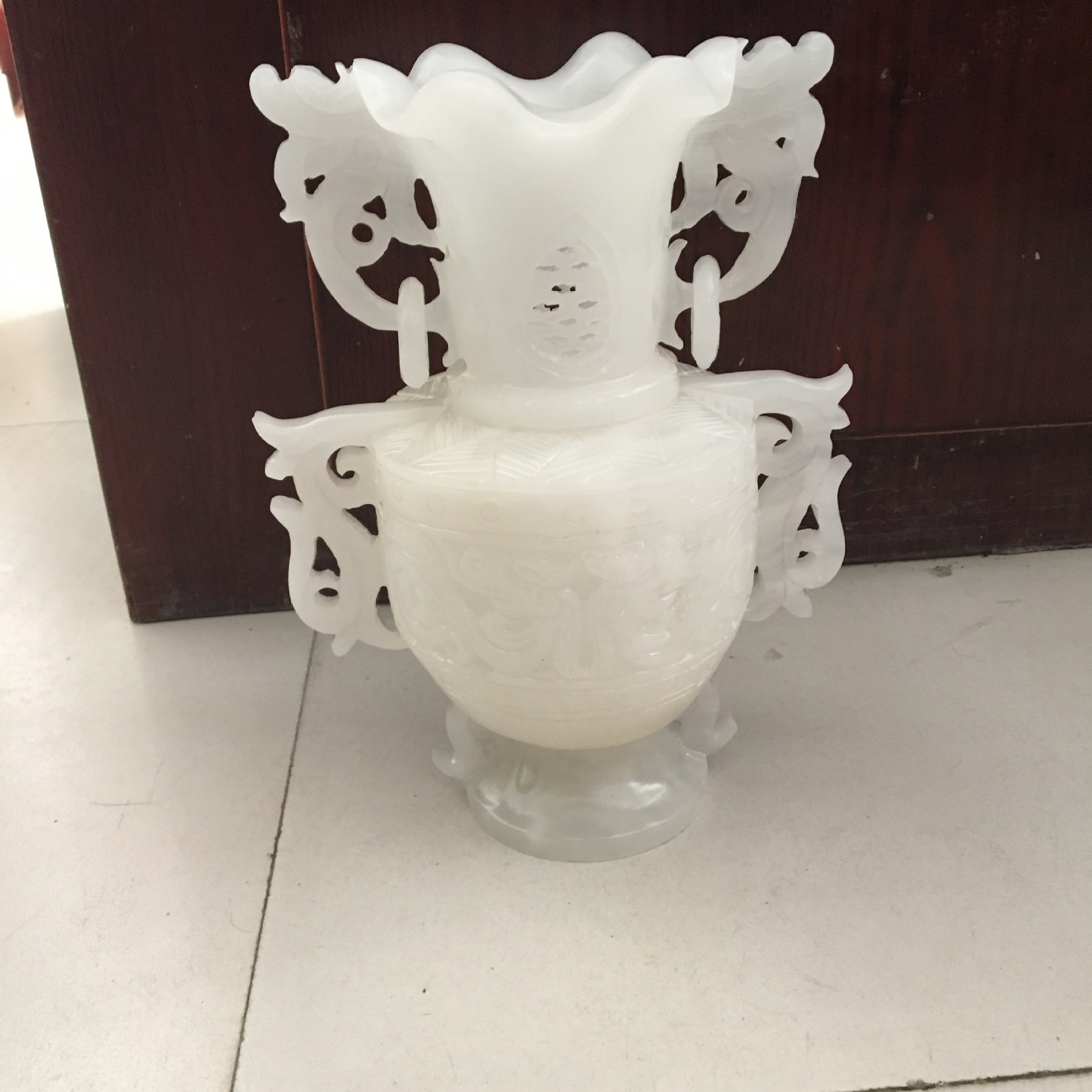 阿富汗玉花瓶 阿富汗玉批发 玉器工艺品白玉花瓶 玉石大摆件批发