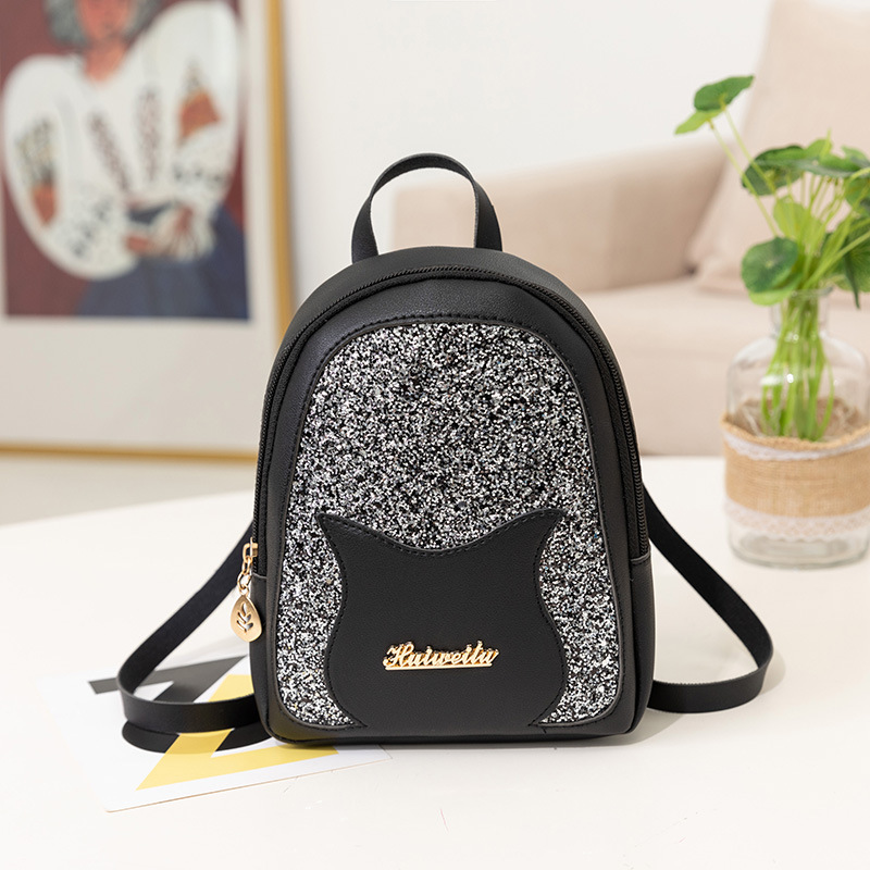 Contrast Color Sequins Girl Backpack 2022 Fashion Trend Multifunctional Small Backpack Shoulder Women's Crossbody Handbag Bag