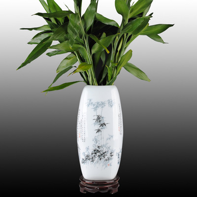 特价现代景德镇陶瓷富贵竹插花瓶简约家居装饰品摆设客厅瓷器摆件