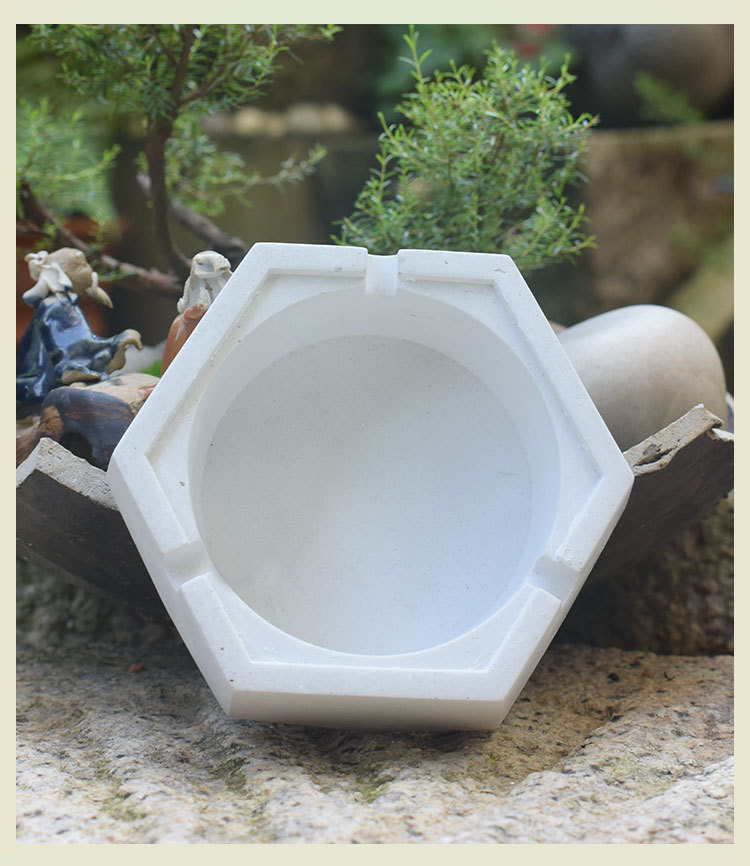 新品水泥烟灰缸模具简约多边形圆形方形水泥烟灰缸混凝土硅胶模具