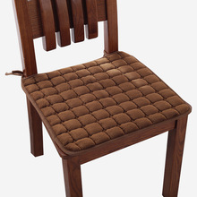 冬季纯色毛绒餐桌椅垫 加厚防滑椅子垫坐垫办公室学生凳子垫批发