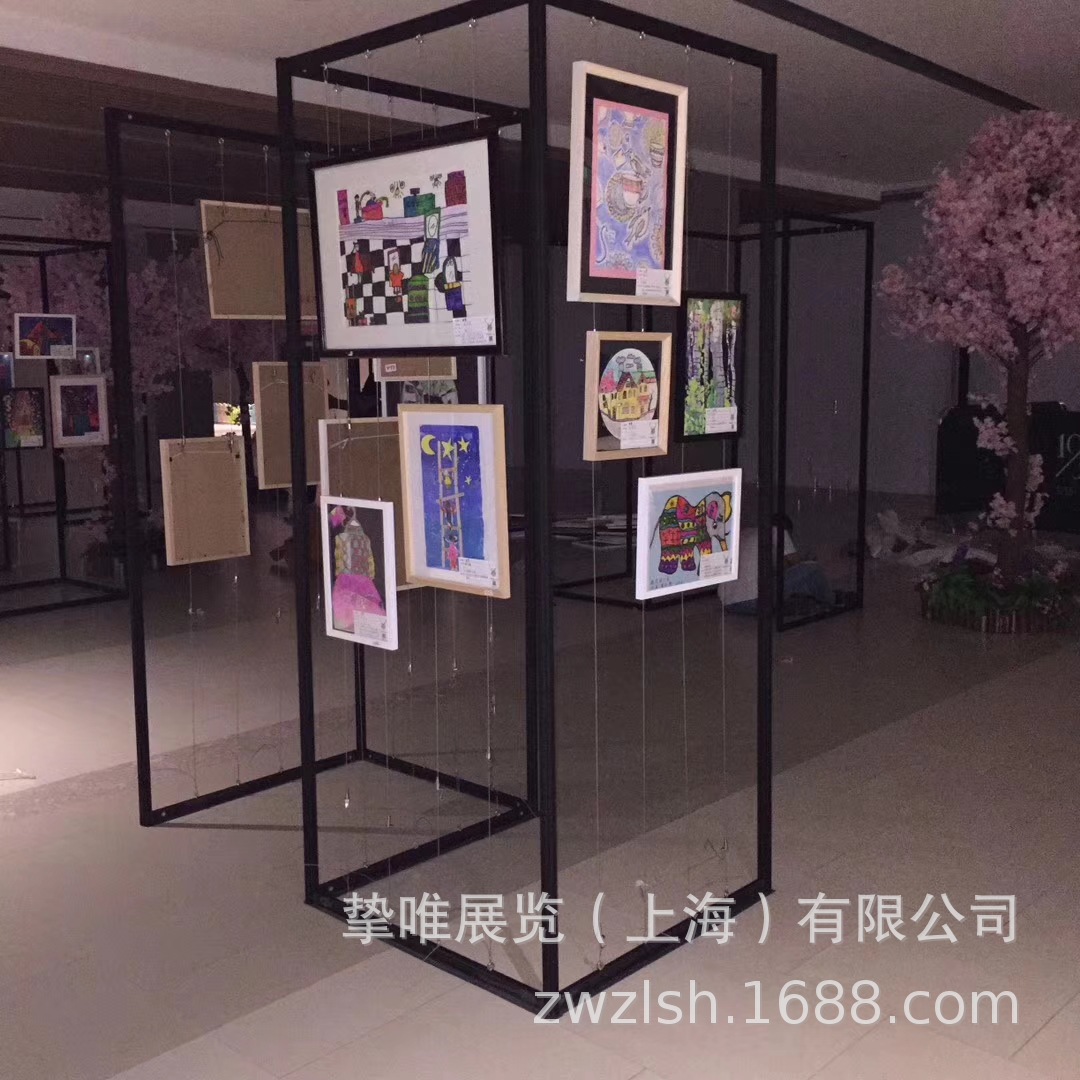 书画展架展会黑色八棱菱柱书画展板户外活动摄影作品画展专用展架