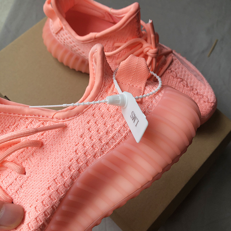 粉色椰子鞋350v2女满天星真爆女鞋欧洲限定2019新款运动跑步鞋子