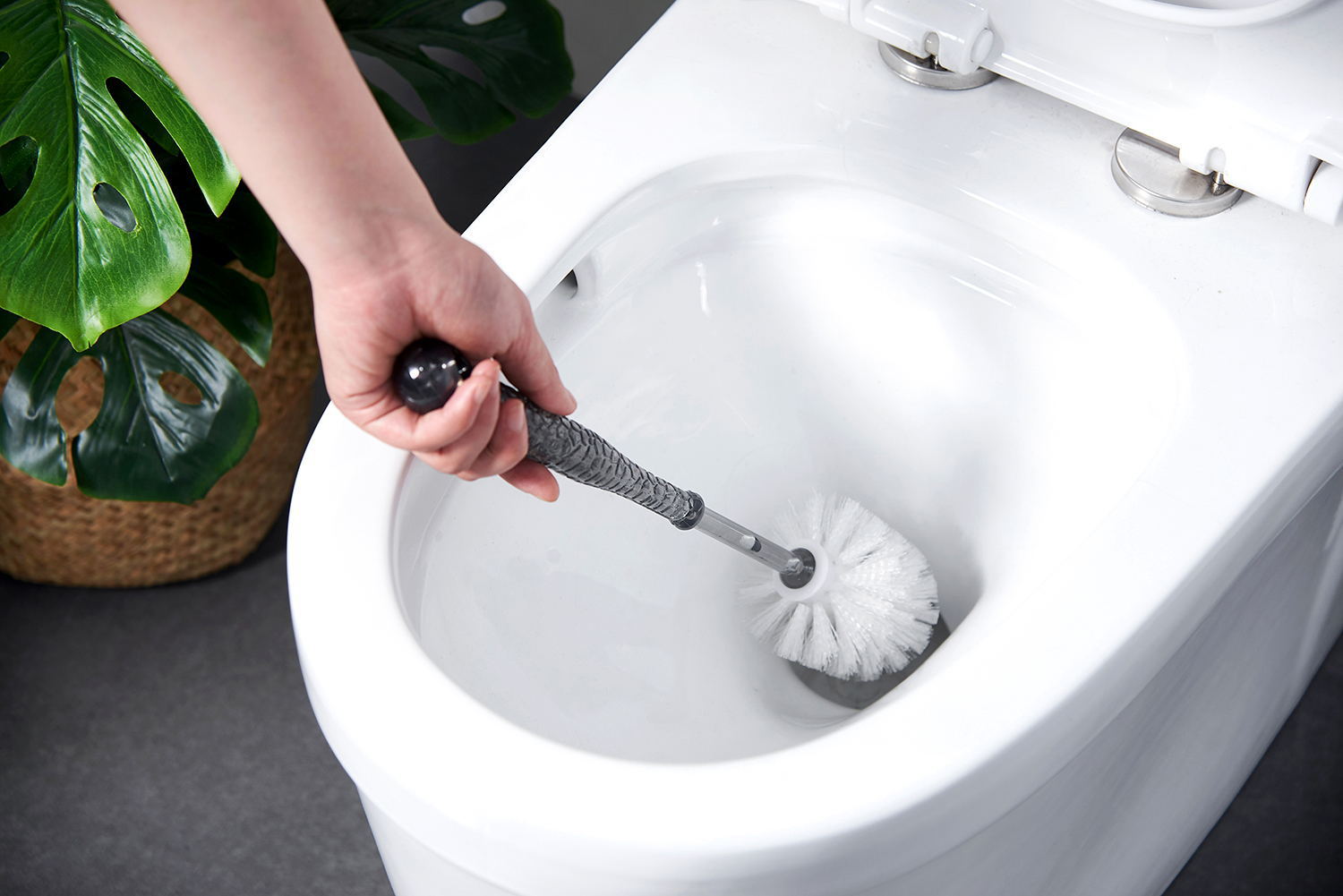 卫生间坐便器厕所刷长柄 洗家用刷子清洁洁厕刷无水晶马桶刷透明