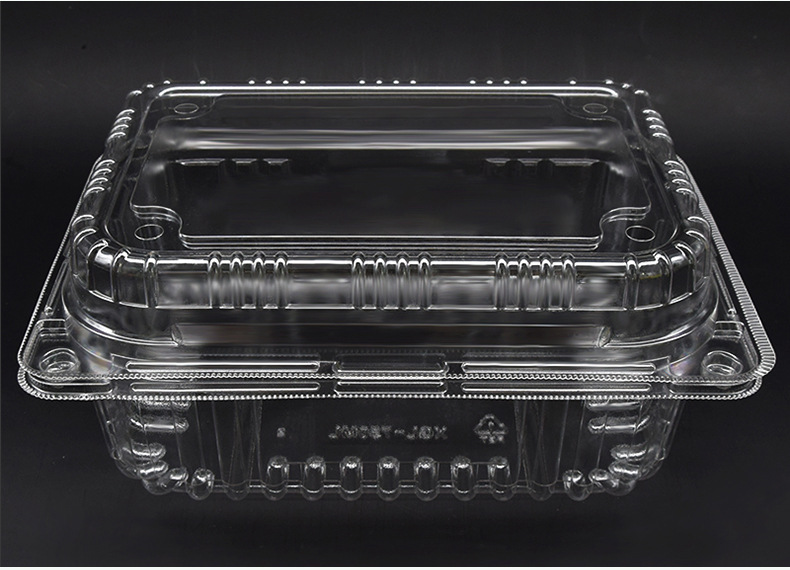 鲜果乐750m长方形塑料水果包装盒 食品保鲜一次性透明果蔬盒pet