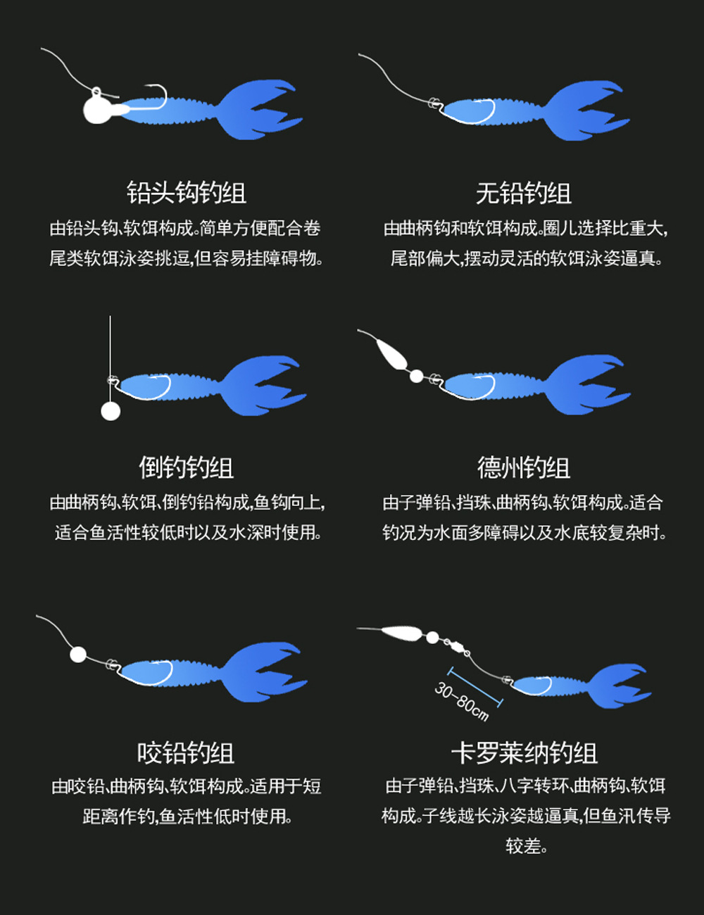 45件铅头钩t卷尾软饵组合套装整路亚假鱼软蛆虫德州钓组翘嘴马口