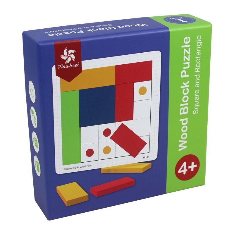 儿童拼图拼板方形逻辑拼图幼儿园益智专注力空间思维训练玩具