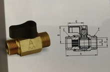 埃美柯外丝球阀Q21X-10 T255黄铜迷你小体黑柄铜芯小阀门短款加厚