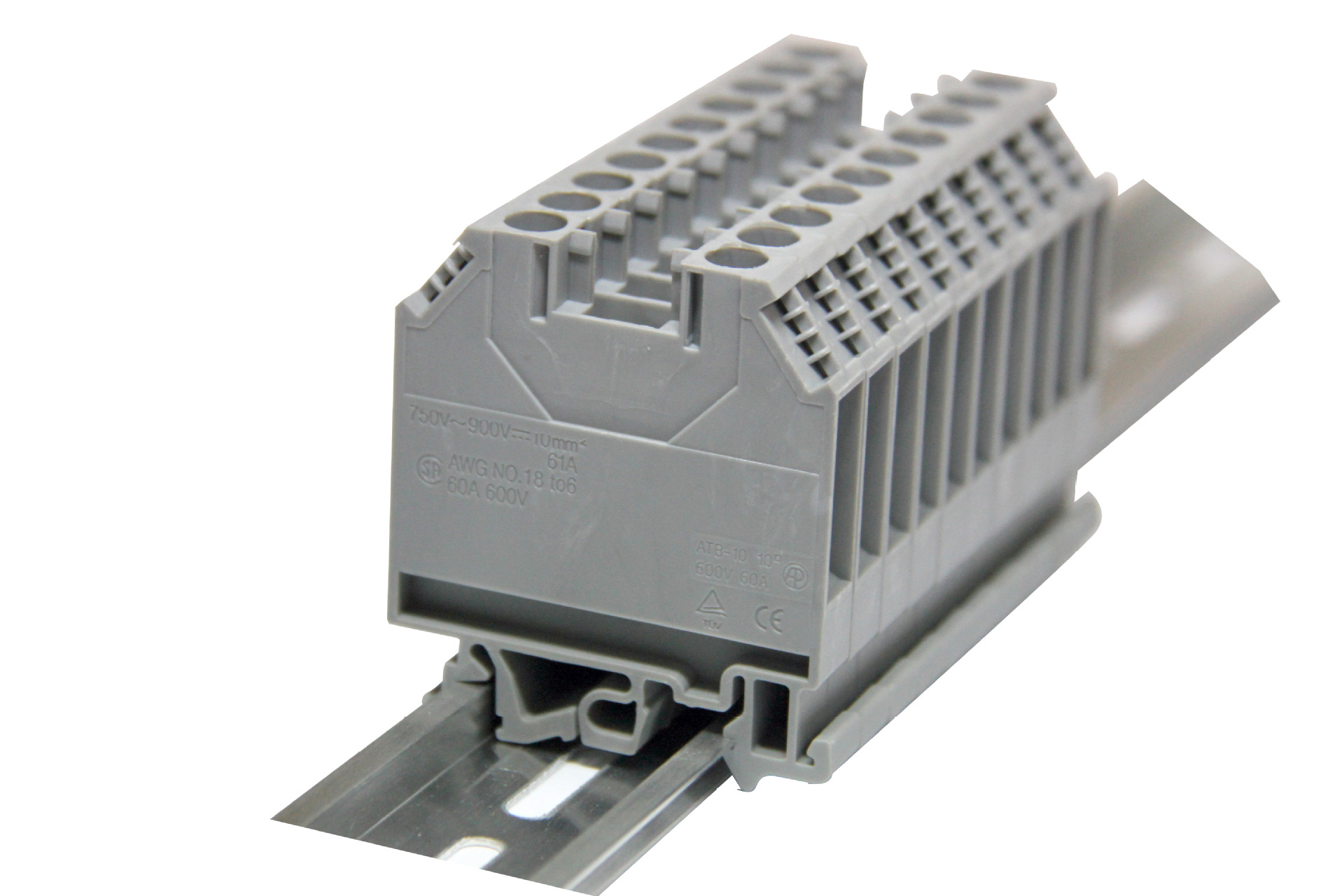 cikachi台湾嘉阳 atb-10 60a10位欧规式端子台导轨式接线端子-阿里巴