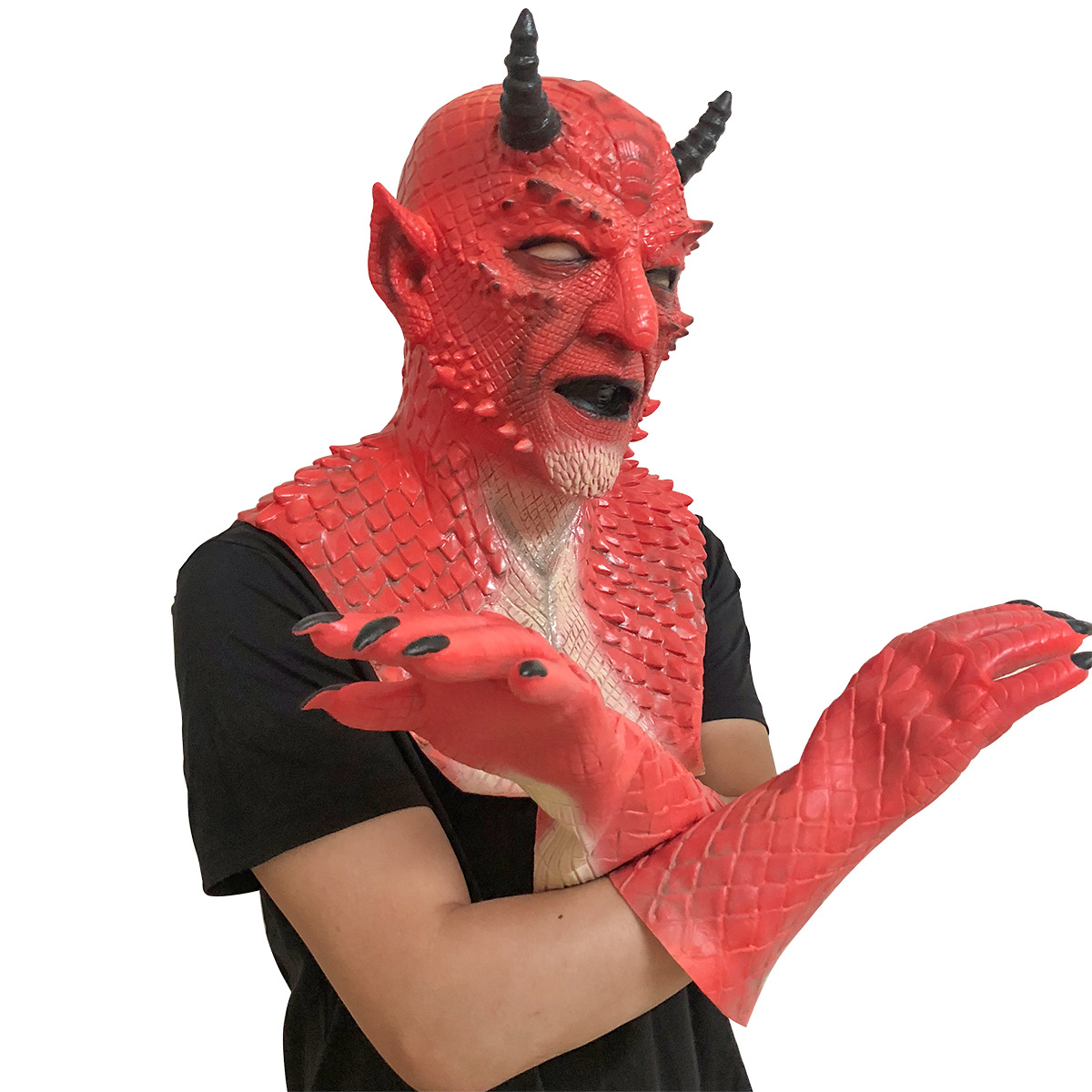 恶魔面具谎言之王贝利尔暗黑破坏神面具手套独立站爆款黄色小鬼