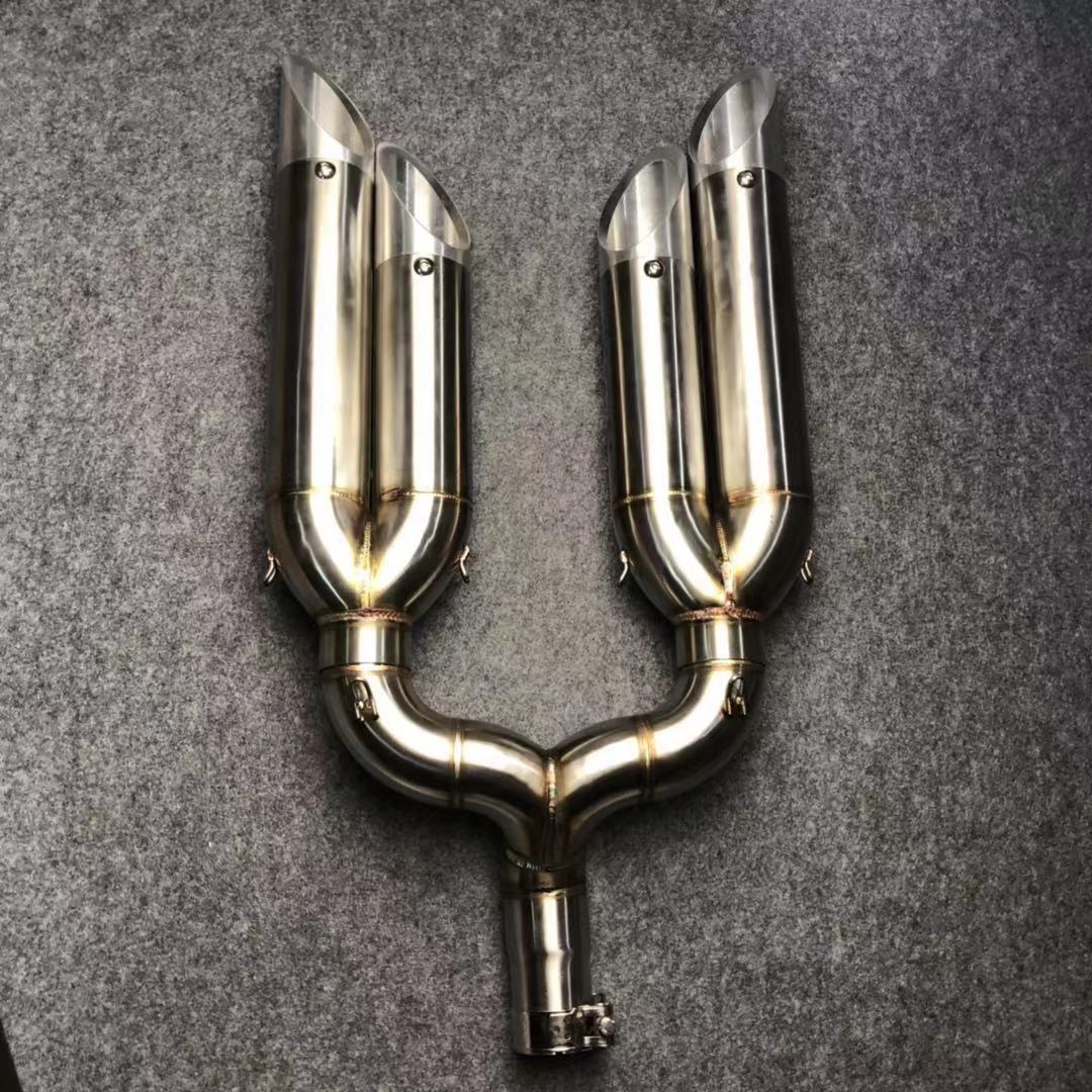 摩托车改装四出天蝎炸街排气管51mm地平线黄龙600专用尾排通用