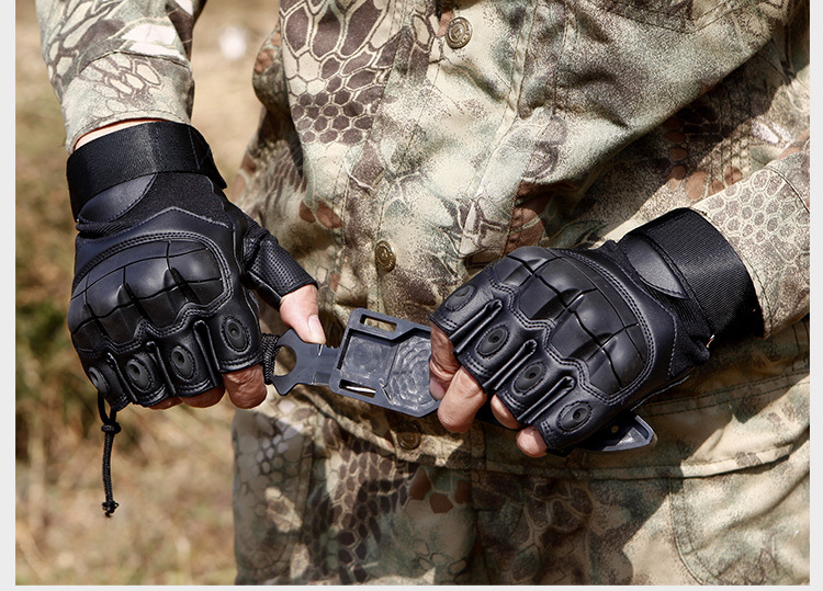 俄罗斯特种兵格斗半指手套黑鹰男女战术登山07a内打架露指作战
