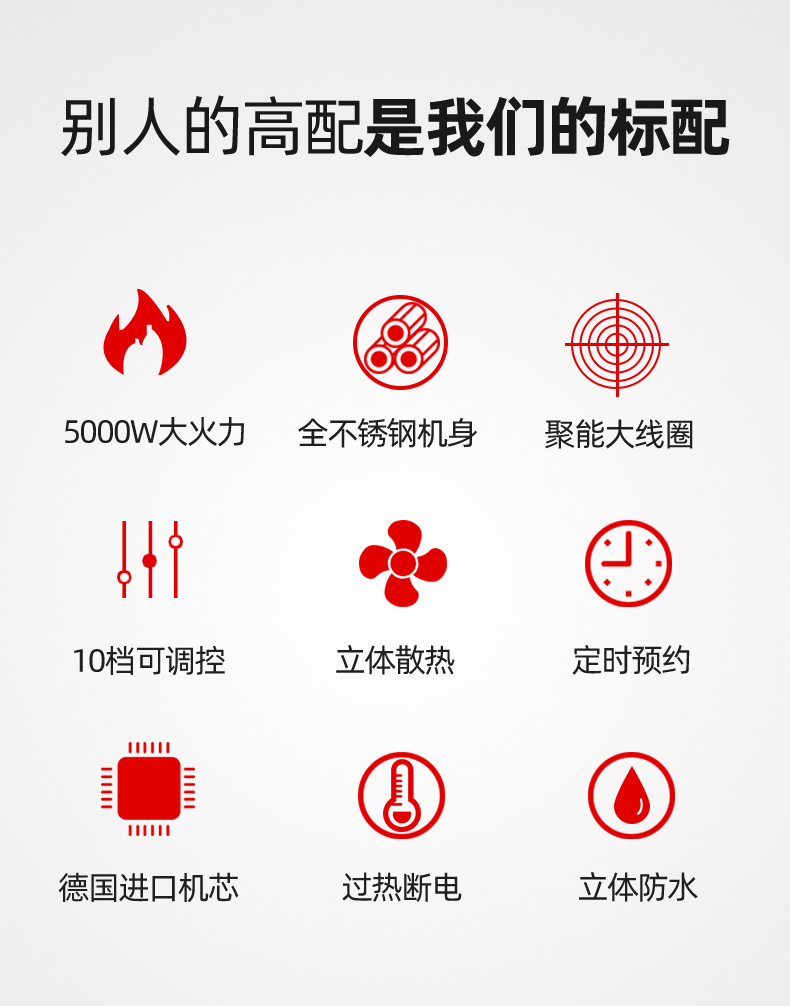 4g生活商用电磁炉5000w凹面大功率饭店食堂电炒炉灶台大锅电磁灶