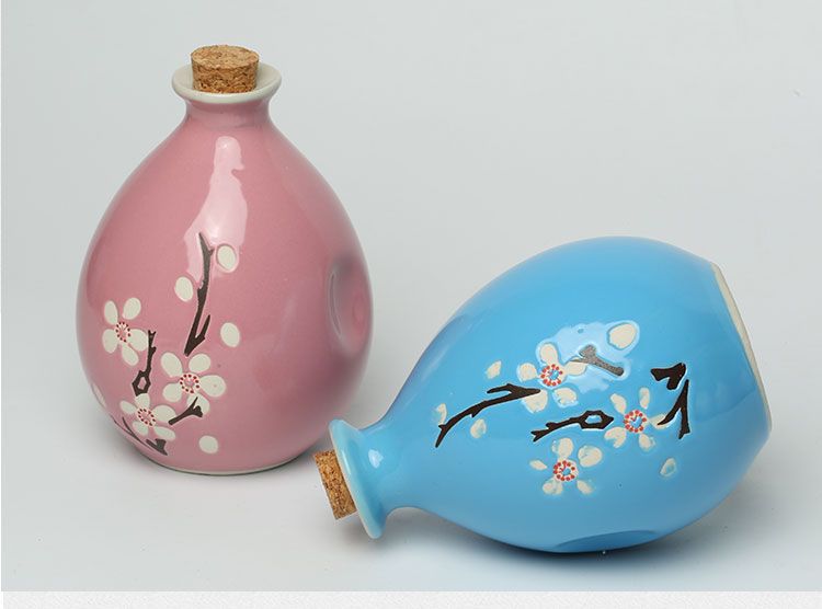 中国风手绘礼品陶瓷酒坛酒瓶1斤装桃花醉酒瓶密封创意酒坛子批发