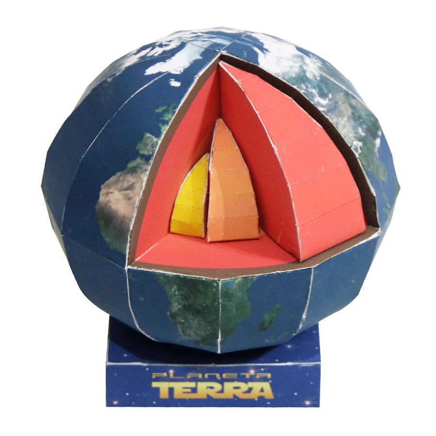 纸模型 地球的构造自然科学科技小制作 手工diy剪纸 学生科技活动