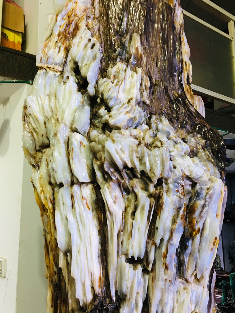 缅甸木化玉冰种树化石天然木纹奇石厅堂招财镇宅树化玉大摆件025