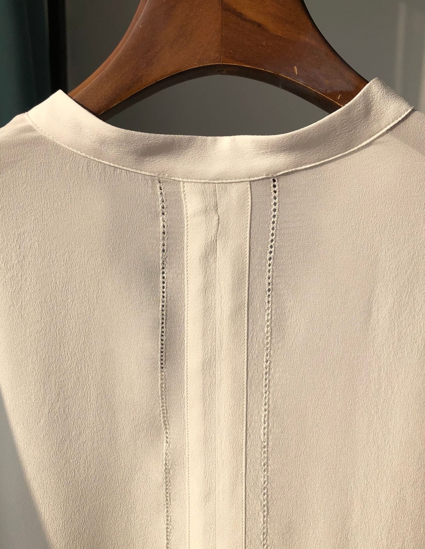 v领对丝真丝衬衫 重工对丝 法式气质 柔柔糯糯砂洗