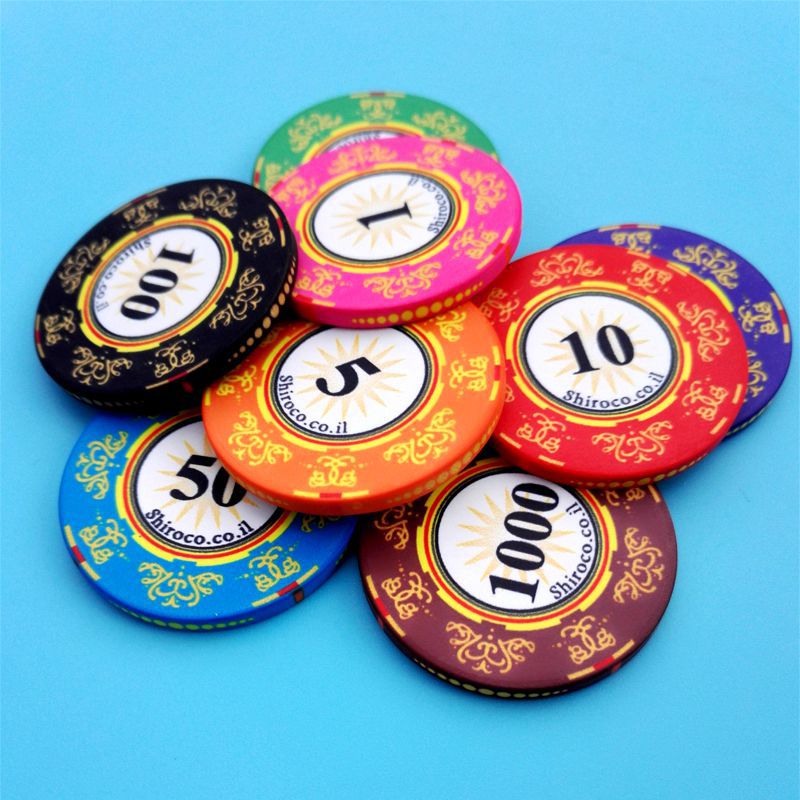 陶瓷高级uv防伪码39mm陶瓷筹码定做德州陶瓷筹码粘土码游戏筹码