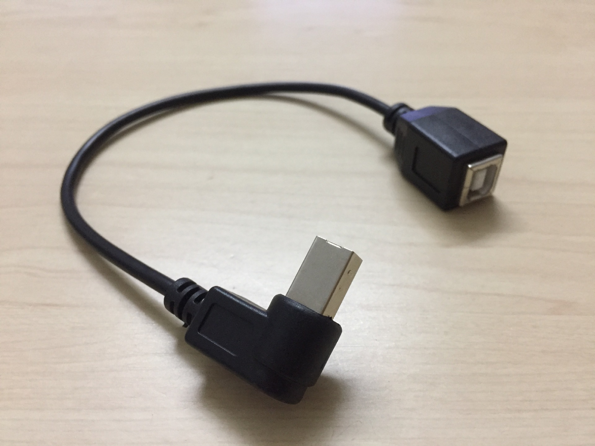 0打印延长线b公对b母方口线90度连接线bm转接数据线