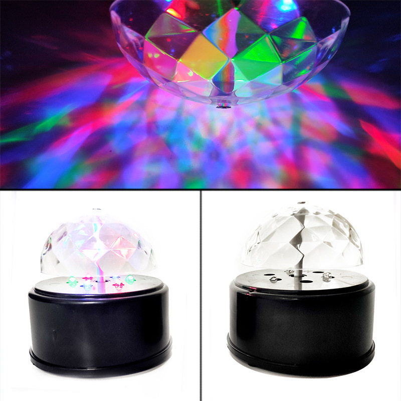 七彩旋转家庭舞台灯音乐ktvled魔球舞台灯水晶旋转灯