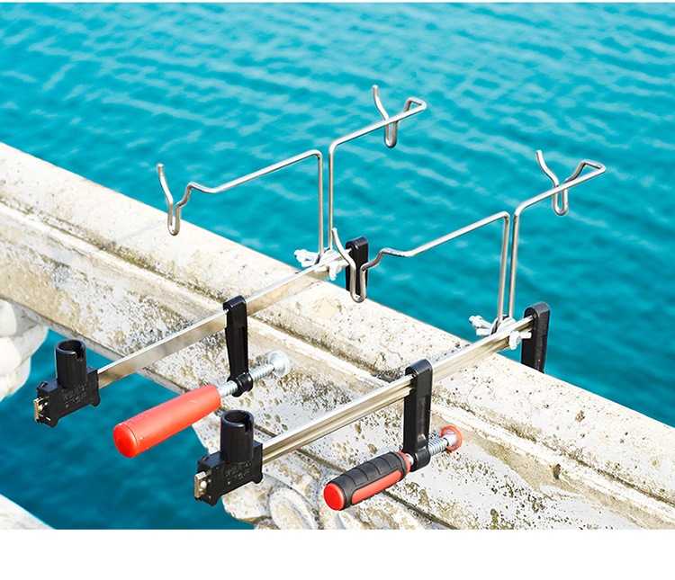 桥筏钓水滴轮支架筏杆筏钓支架桥钓竹排船钓鱼竿支架炮台架杆器