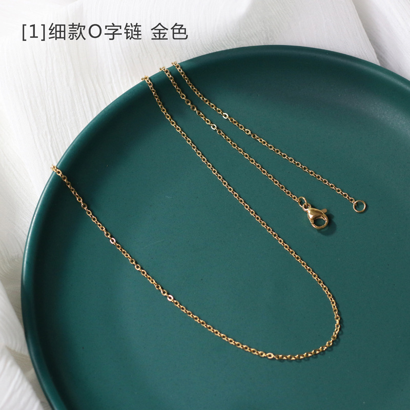 Starry Petals Hemp Flowers Chain Snake Bones Chain Bamboo Joint O-Shaped Chain Titanium Steel Gold Plated Pure Necklace Necklace 45 50 60cm